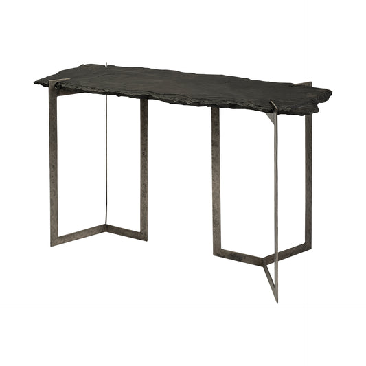 Shale III 50"x20" Live-Edge Slate Console Table