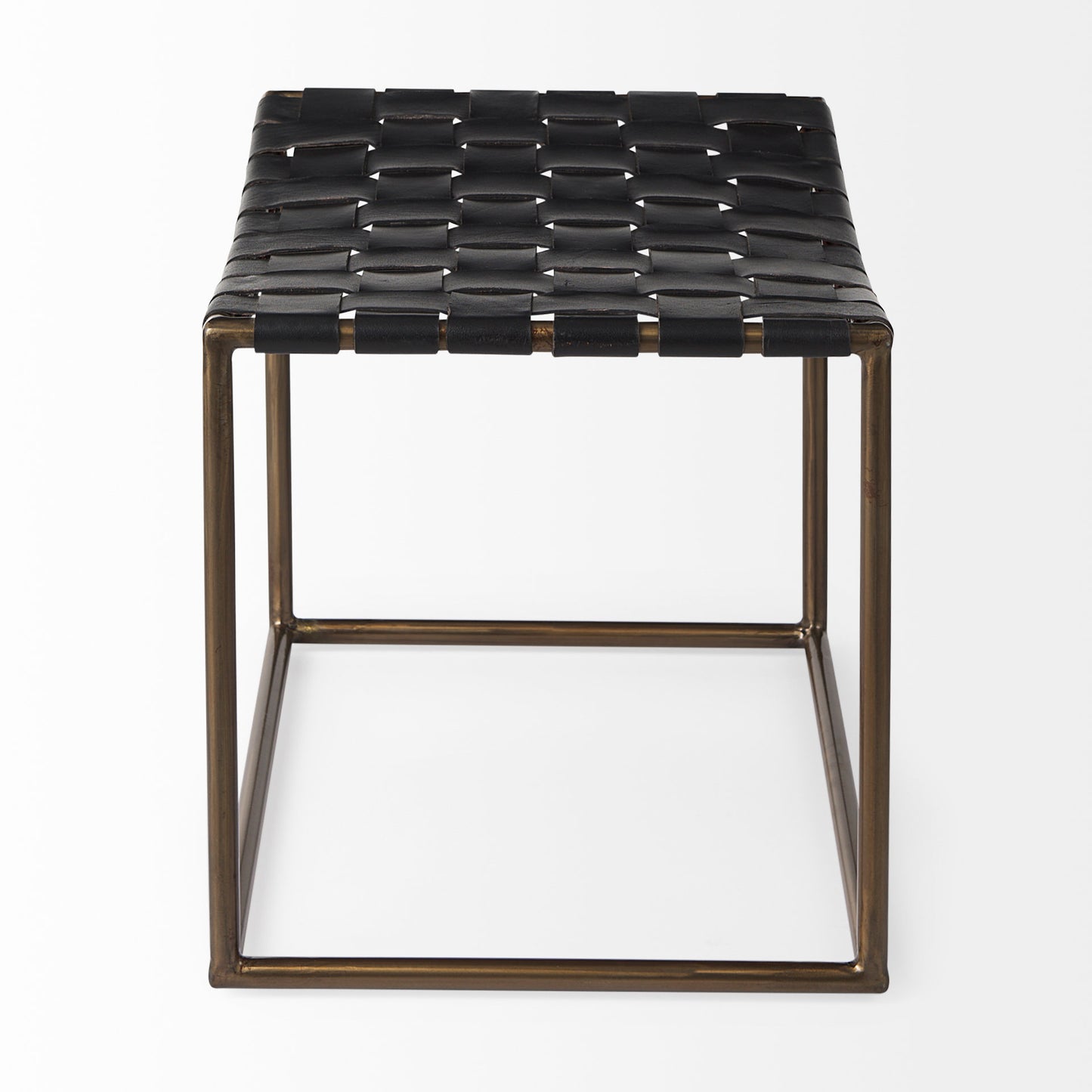 Clarissa Black Leather Stool