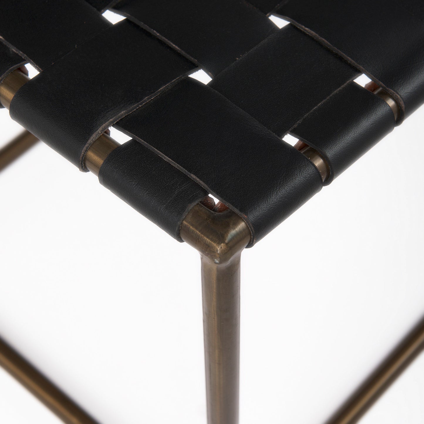 Clarissa Black Leather Stool