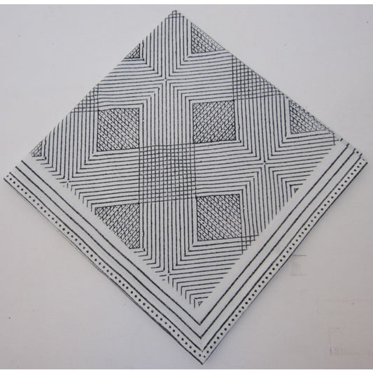 Napkins Aztec Grid Black White
