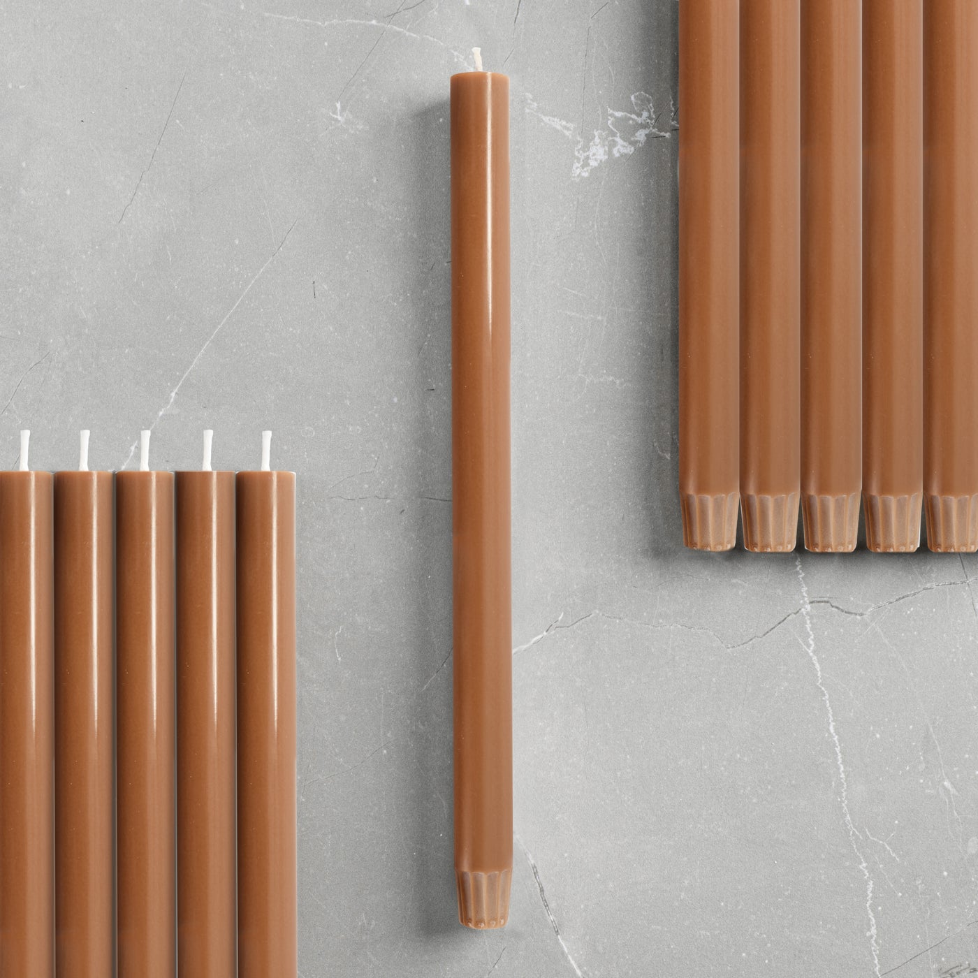Prime Palm Wax Taper Candle 12" - Toffee