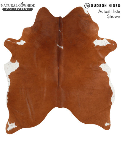 Brown and White Large Brazilian Cowhide Rug 6'3"H x 5'7"W
