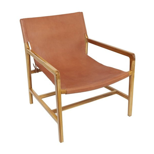 Brown Leather Accent Chair