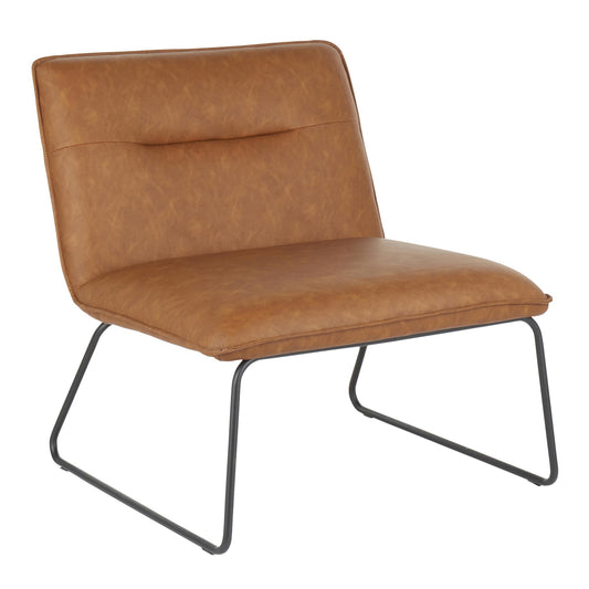 Casper Accent Chair - Black Metal/Camel