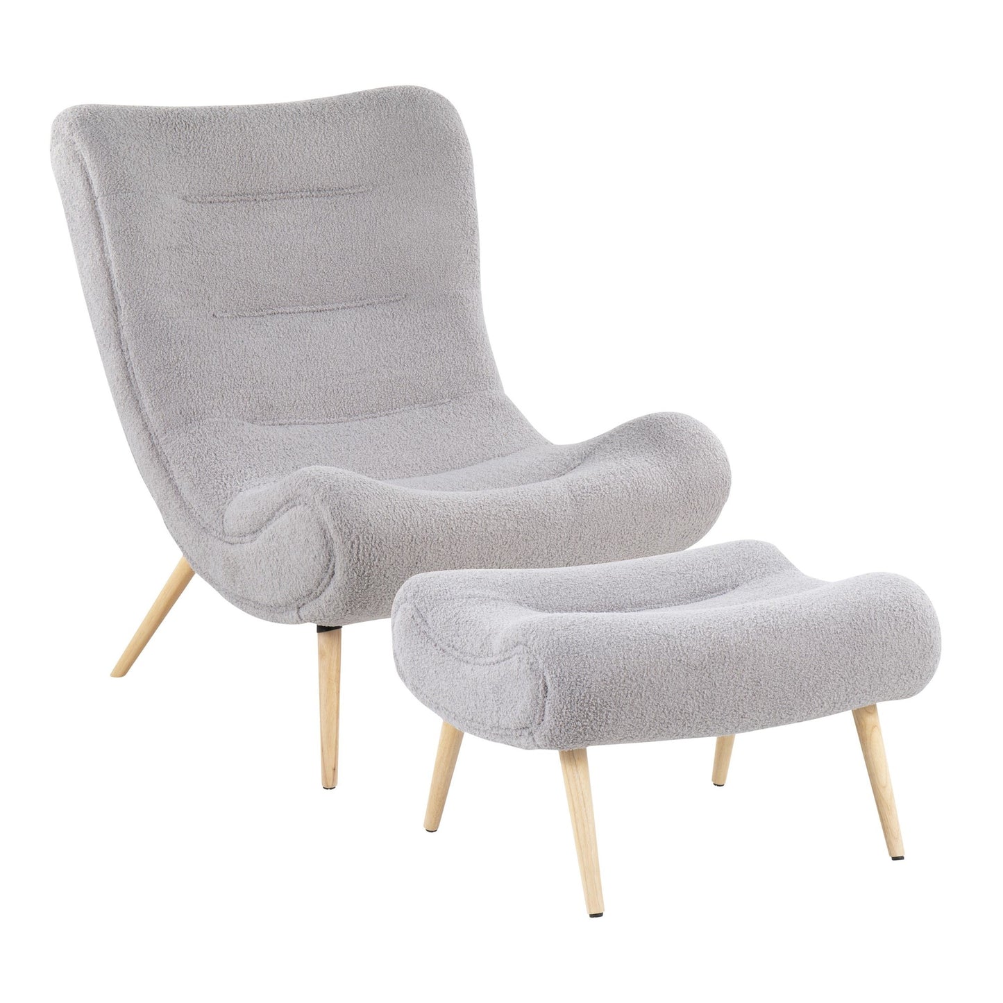 Cloud Chair - Natural Wood/Grey