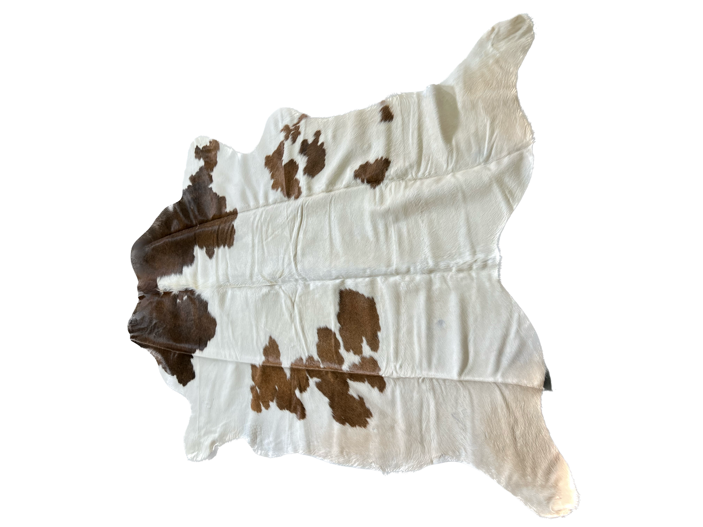 Chocolate and White Large Brazilian Cowhide Rug 6'8"H x 5'10"W