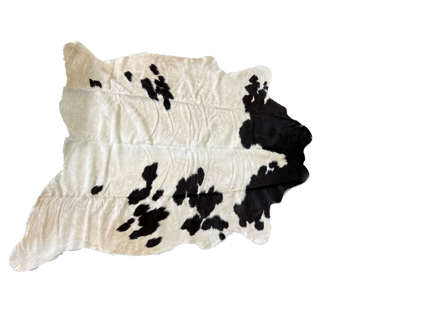 Black and White X-Large Brazilian Cowhide Rug 7'5"H x 6'5"W