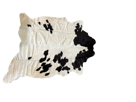 Black and White X-Large Brazilian Cowhide Rug 7'5"H x 6'5"W
