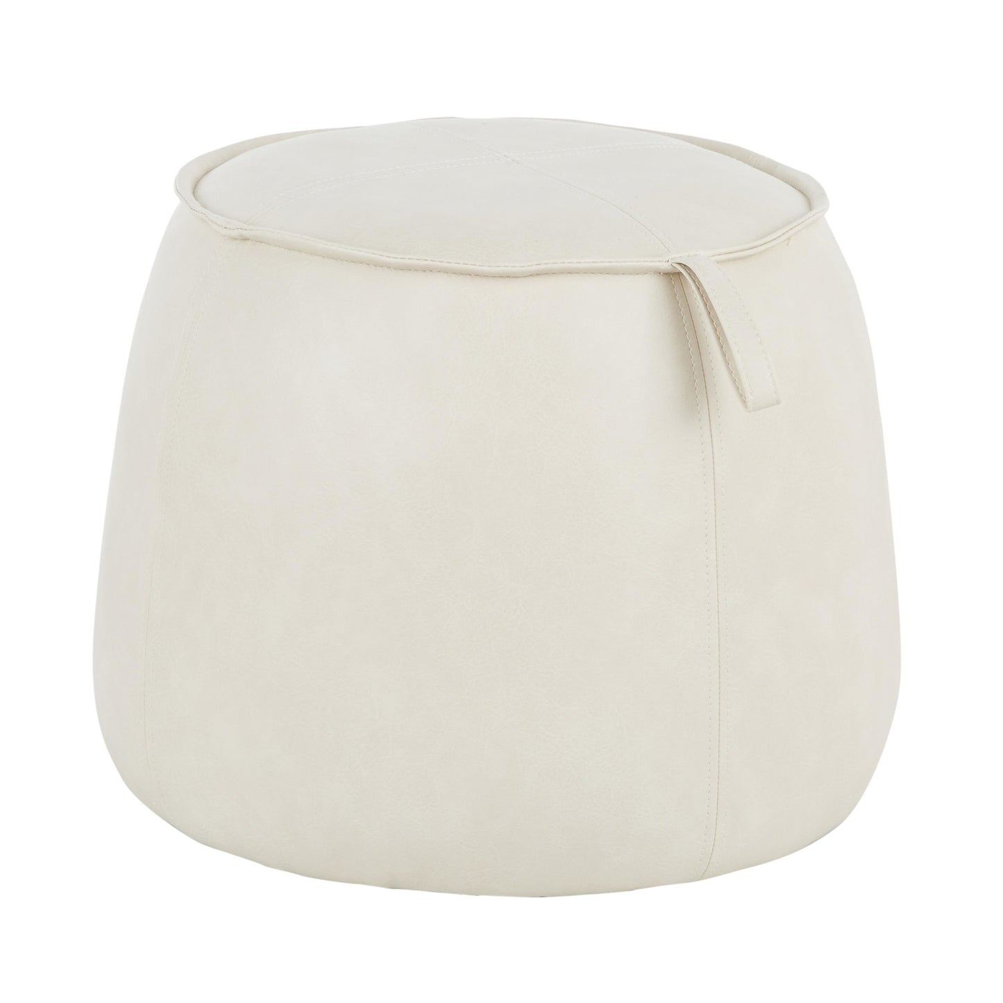 ROUND OTTOMAN BEIGE PU