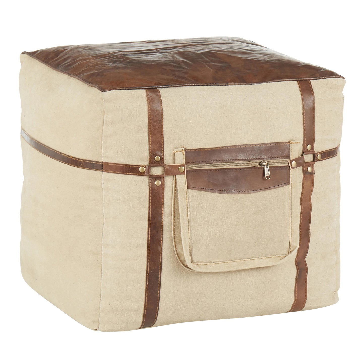 SAMSON POUF ESPRESSO LEATHER +