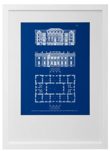 Graphic Building Plan VI Framed Print