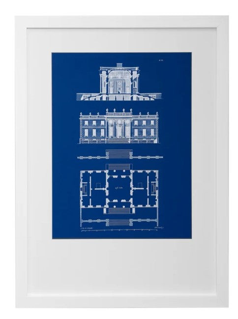 Graphic Building Plan IV Framed Print