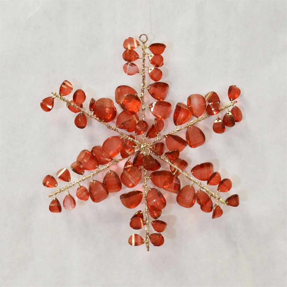 Crystal Elegance Snowflake Ornament - Red