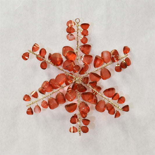 Crystal Elegance Snowflake Ornament - Red