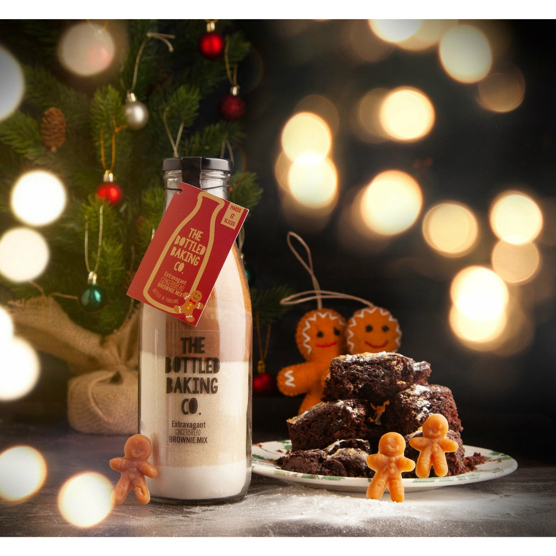 Gingerbread Christmas Brownie Baking Mix in a Bottle