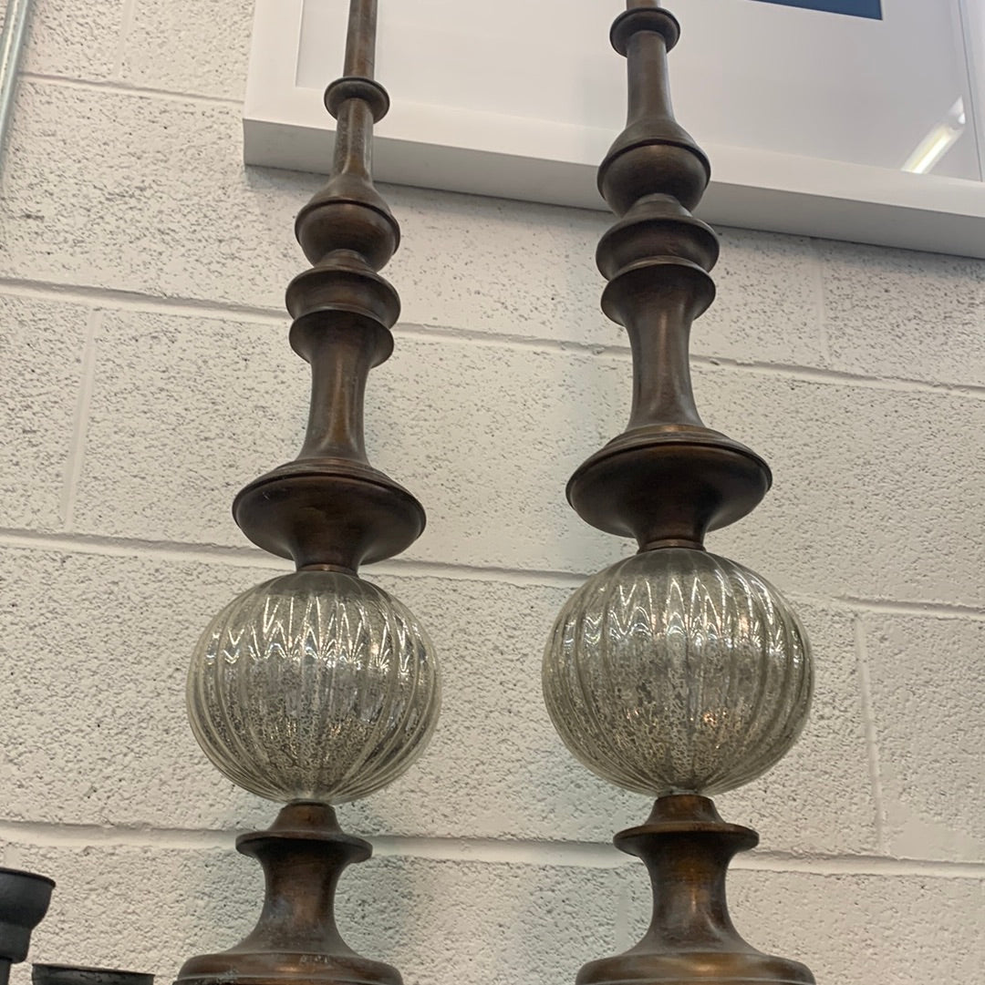 Bronze and glass mantle decor