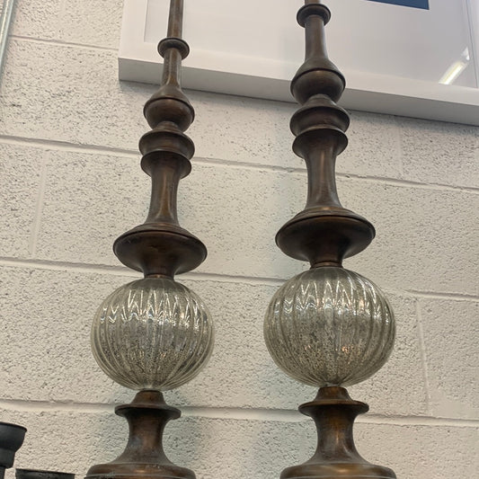 Bronze and glass mantle decor