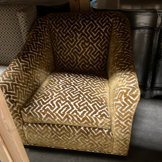 Yellow Patterned Side Chair
