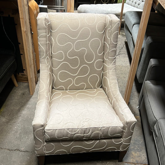 Curved Pattern Grey Side Chair