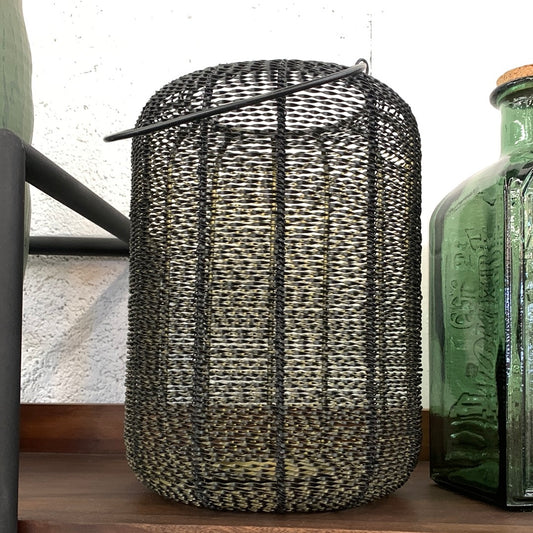 Wired metal candle holder oval