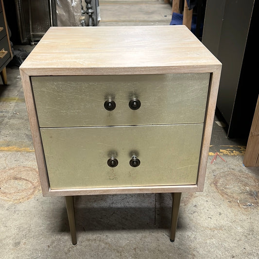 Light brown with gold drawers bed side table