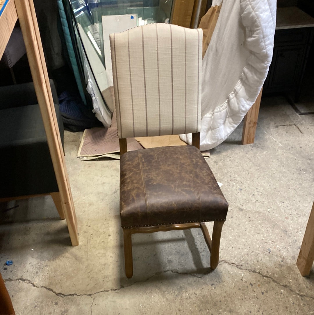 Striped Upholstered Dining Chair