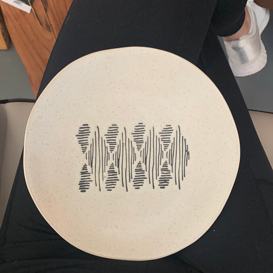 Spotted aztec design plate