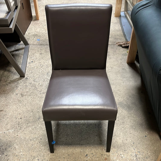 Dark Brown Leather Dining Chair