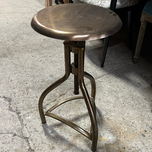 Brown/gold metal circle counter stool (screw)