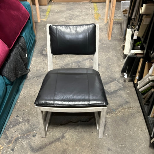 Black Padded Leather Side Chair