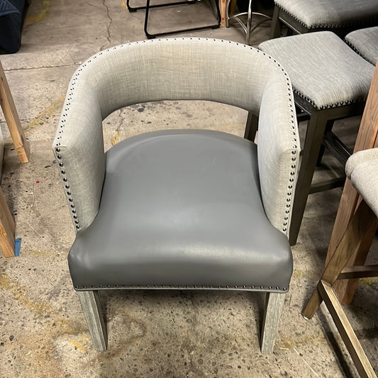 White Back Rest Grey Side Chair