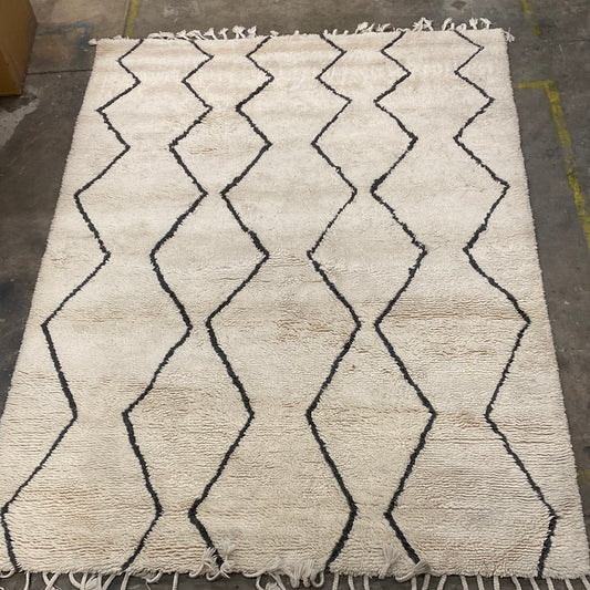 Large Gray and White Area Rug 9x13