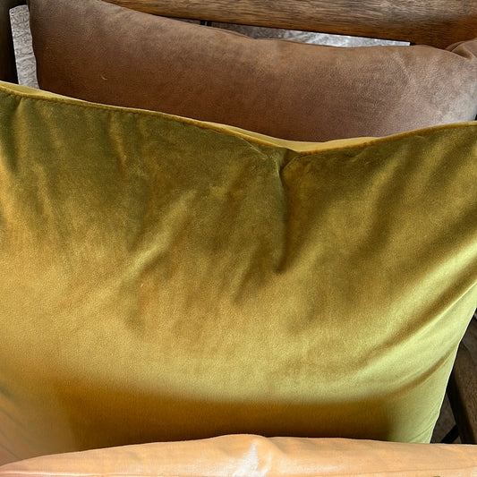 Green velvet pillow