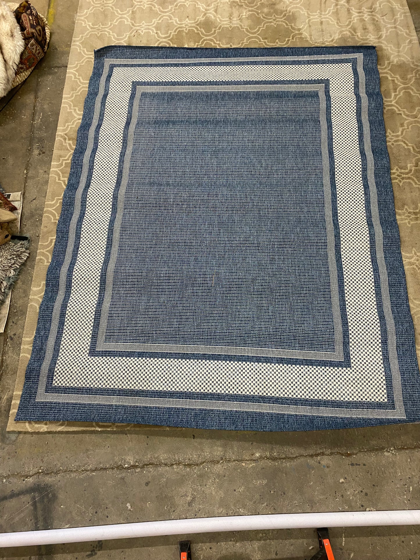 Large Blue 8x10 Outdoor Rug