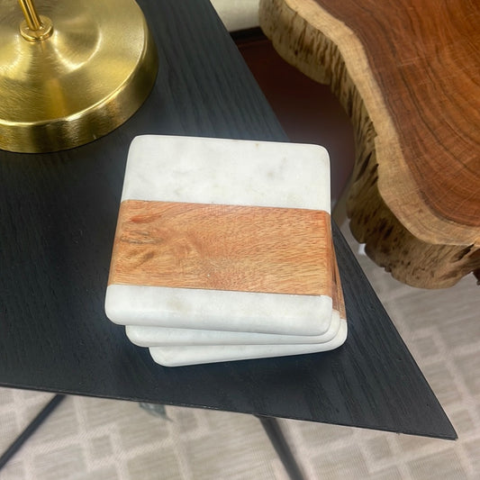 Wood/marble coasters