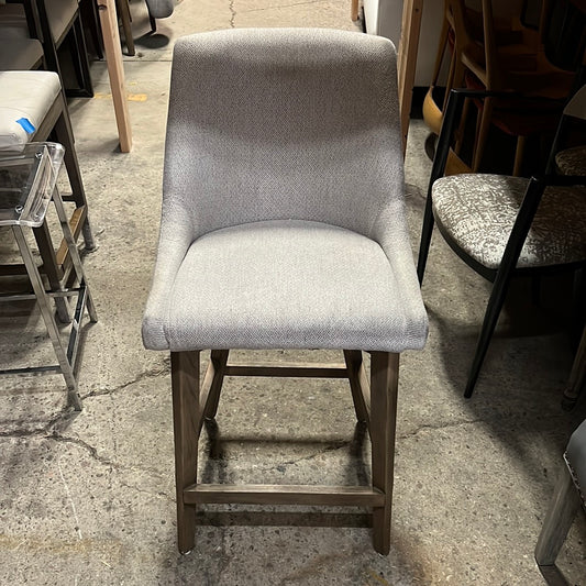 Grey upholstered bar stool