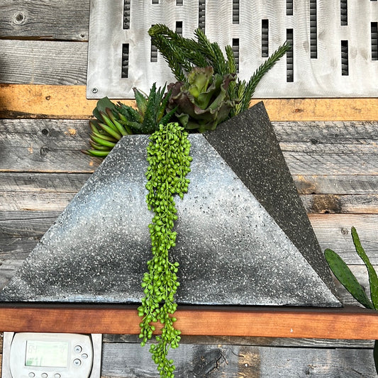 Faux concrete wall planter