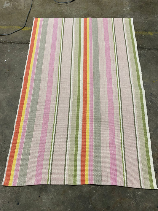 Small Colorful Striped Outdoor 4x6 Rug