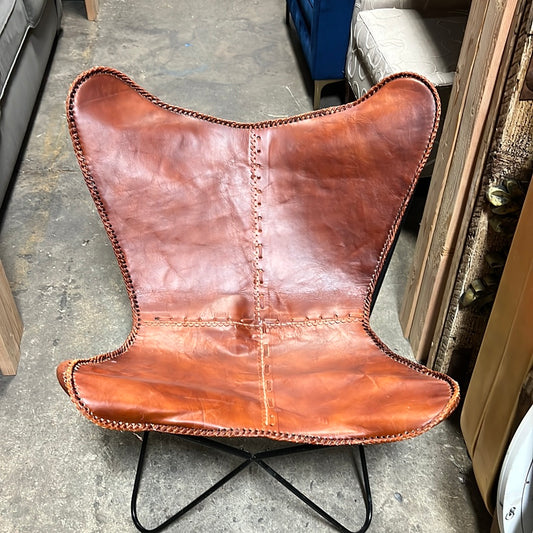 Brown Leather Side Chair