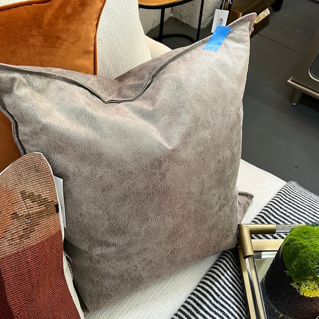 Faux leather pillow