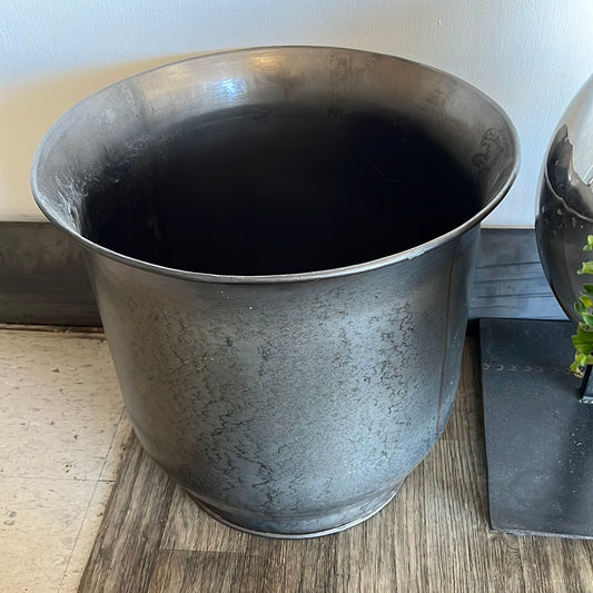 Metal discolored planter large