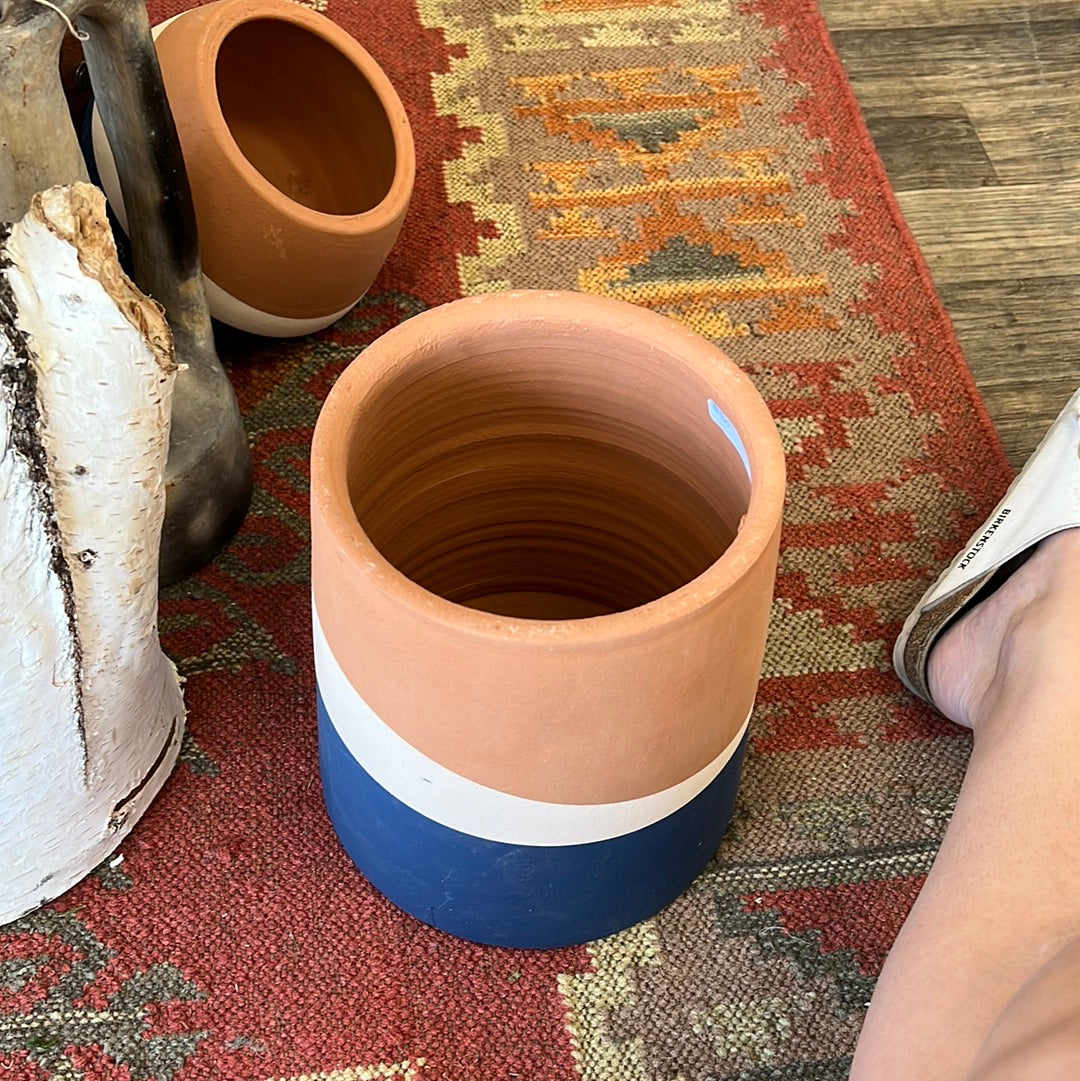 Terracotta pained vase large