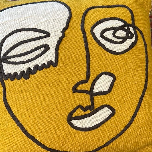 Yellow face pillow