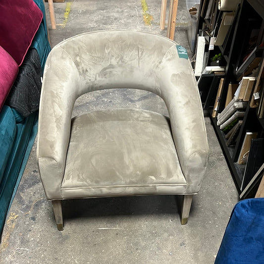 Tan Velvet Side Chair