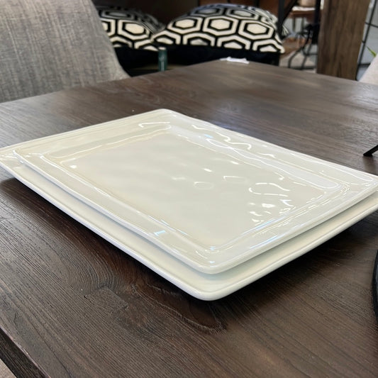 White Ceramic Platter Lg