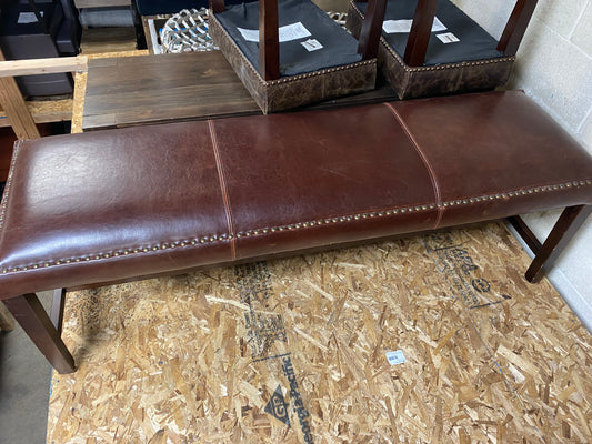 Brown Leather Bench