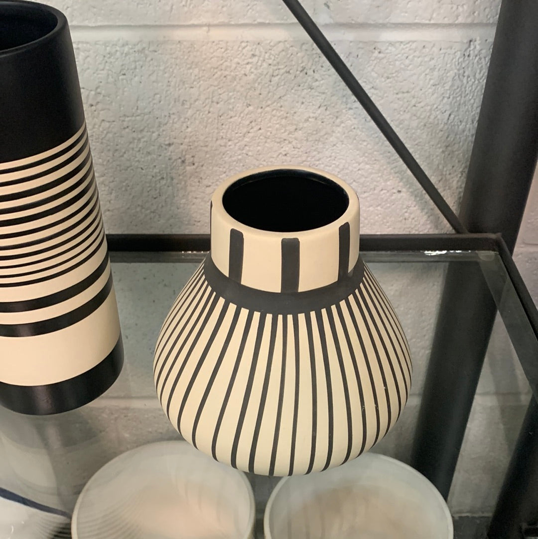 Short painted ceramic vase