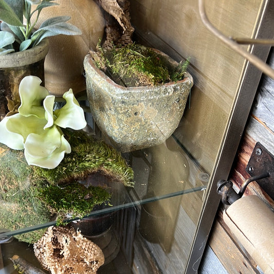 Weathered concrete planter