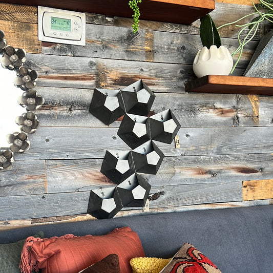 Black metal wall planter