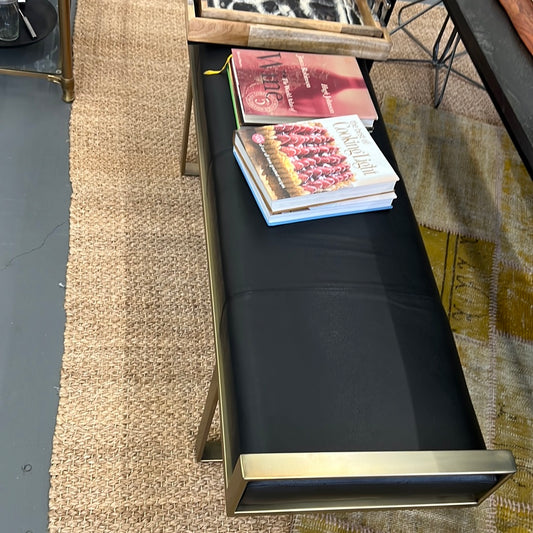 Leather Gold Bench
